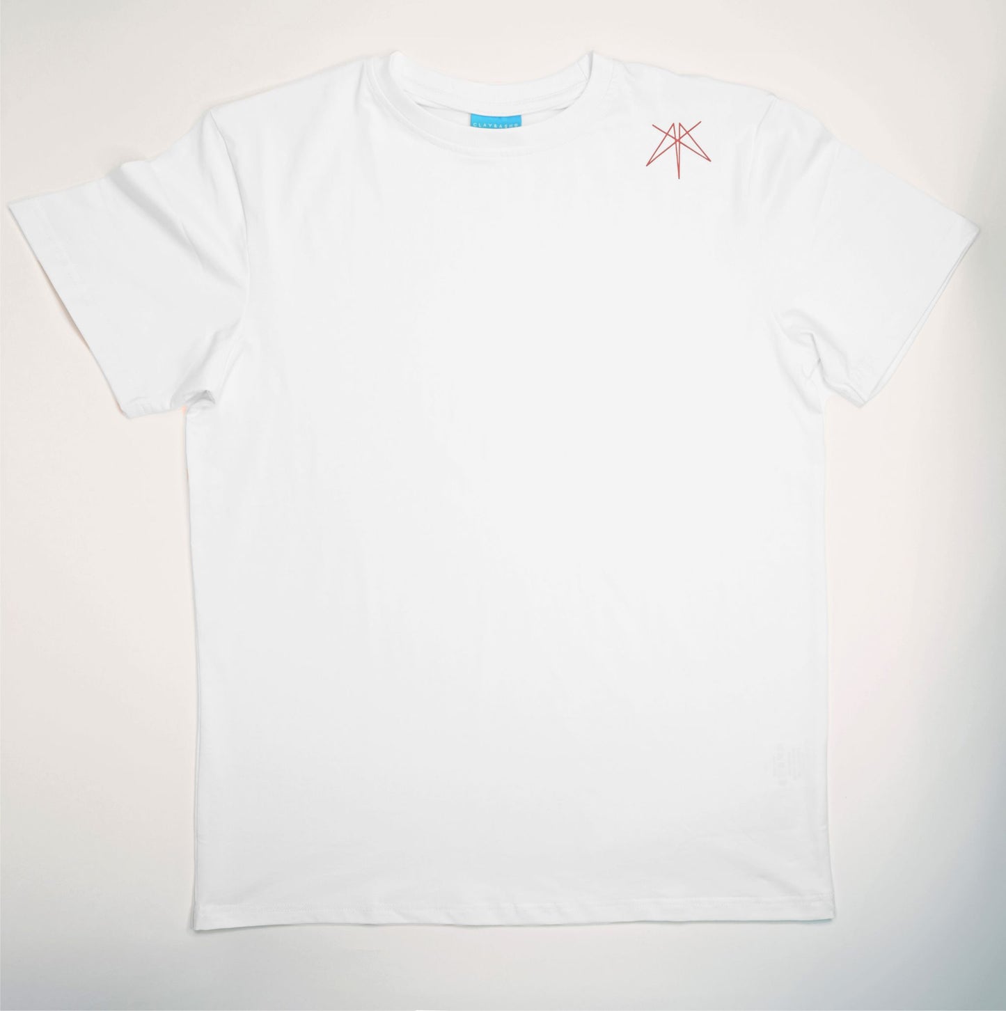 Clay & Ash high-quality white organic cotton T-shirt with minimalist design